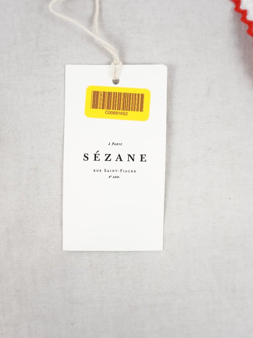 Sezane Nouri Top In White With Pink & Green Embroidery - Women's US Size 2 - NWT - Picture 8 of 9